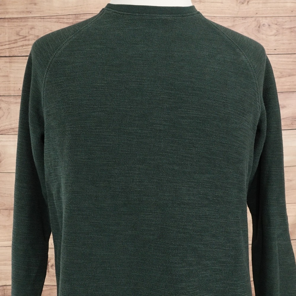 Goodfellow & Co Sweater Mens M Green Crew Neck Waffle Knit Pullover Long Sleeve
